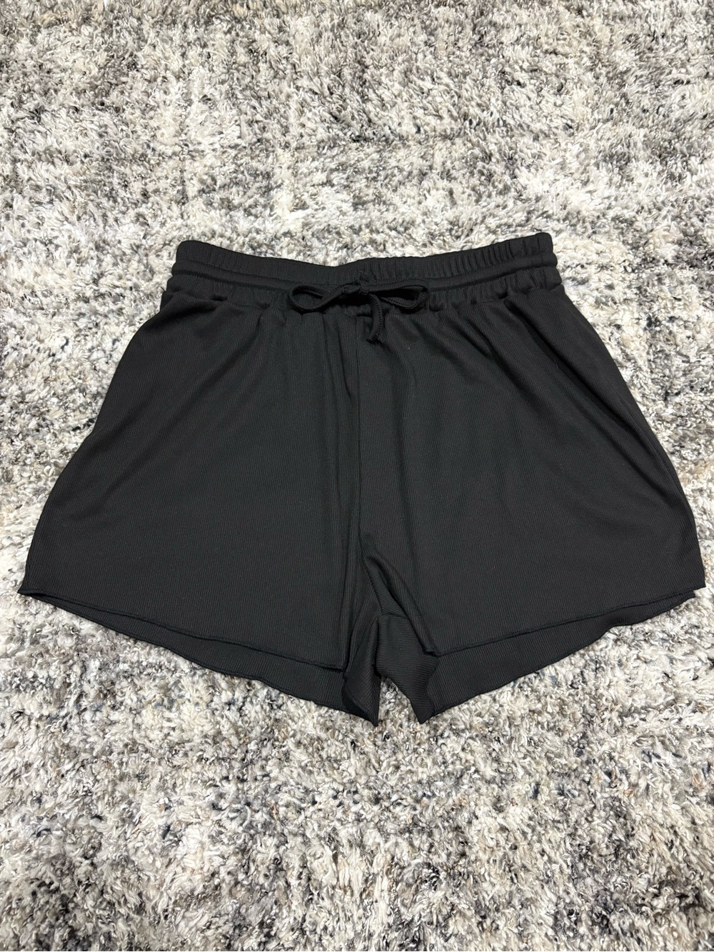 Women's Black Athletic Drawstring Shorts